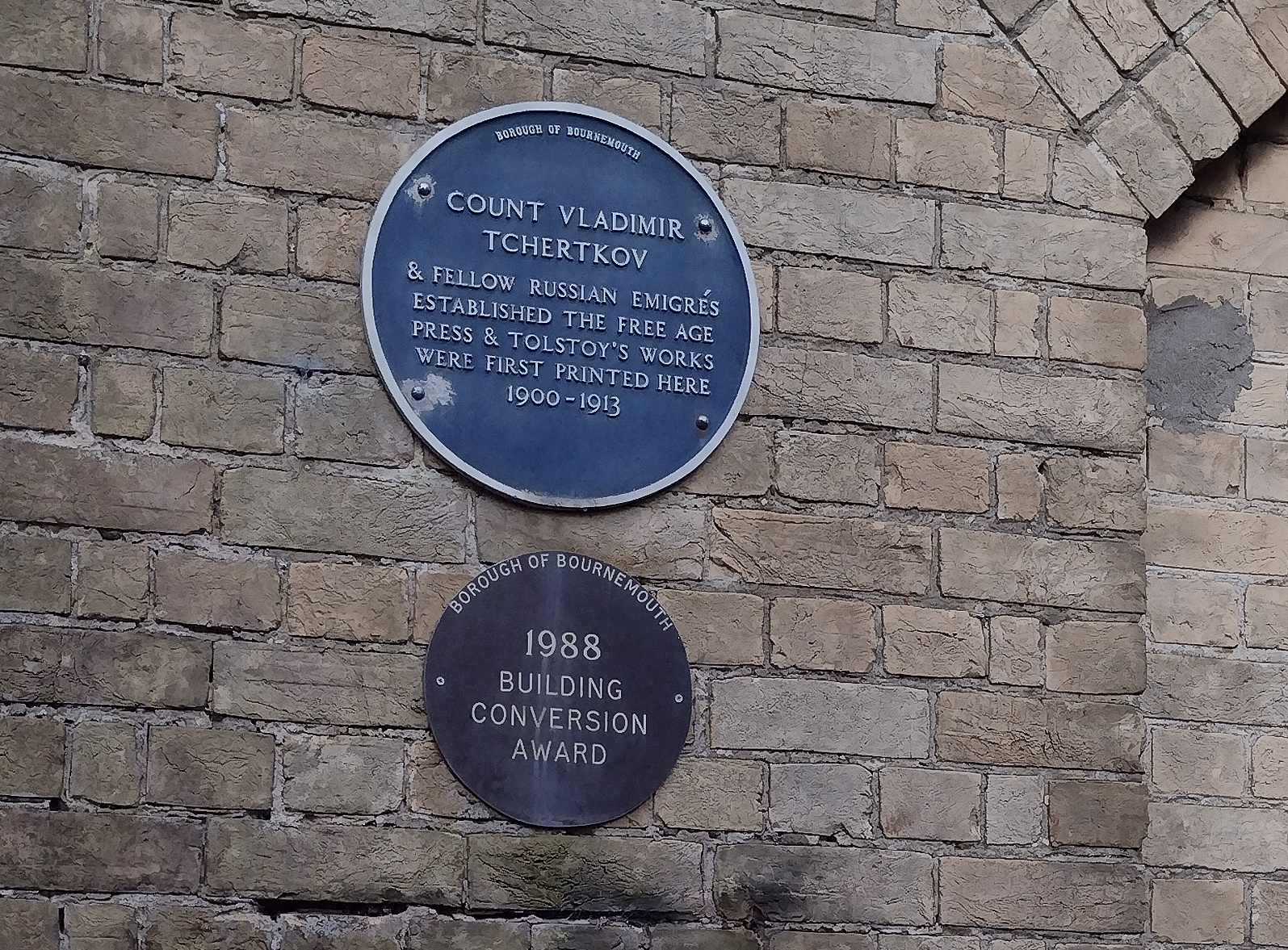 Tolstoy's Blue Plaque Southbourne